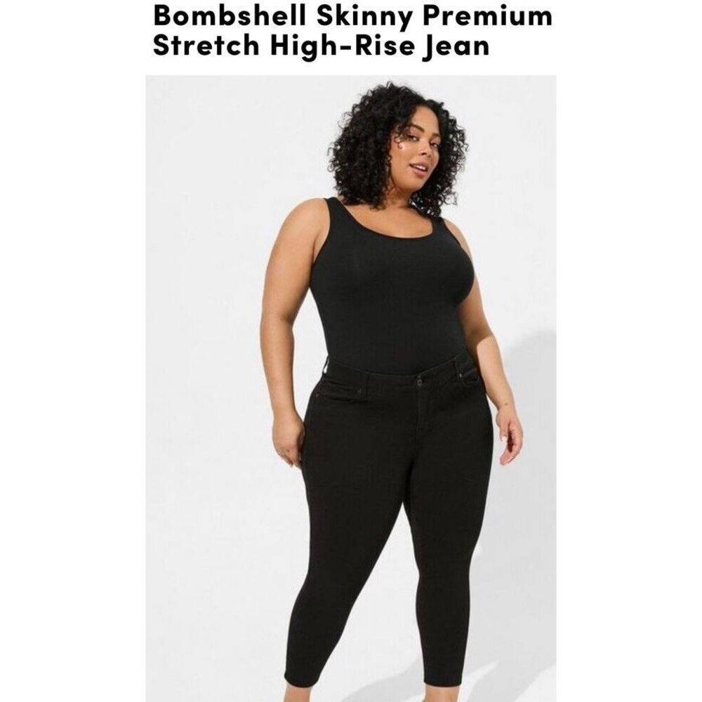 TORRID Black Bombshell Skinny Premium Stretch High-Rise Jean Size‎ 26R Very Good
